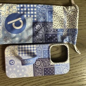 Blue Loopy Phone Case with Pouch iPhone 14/15pro